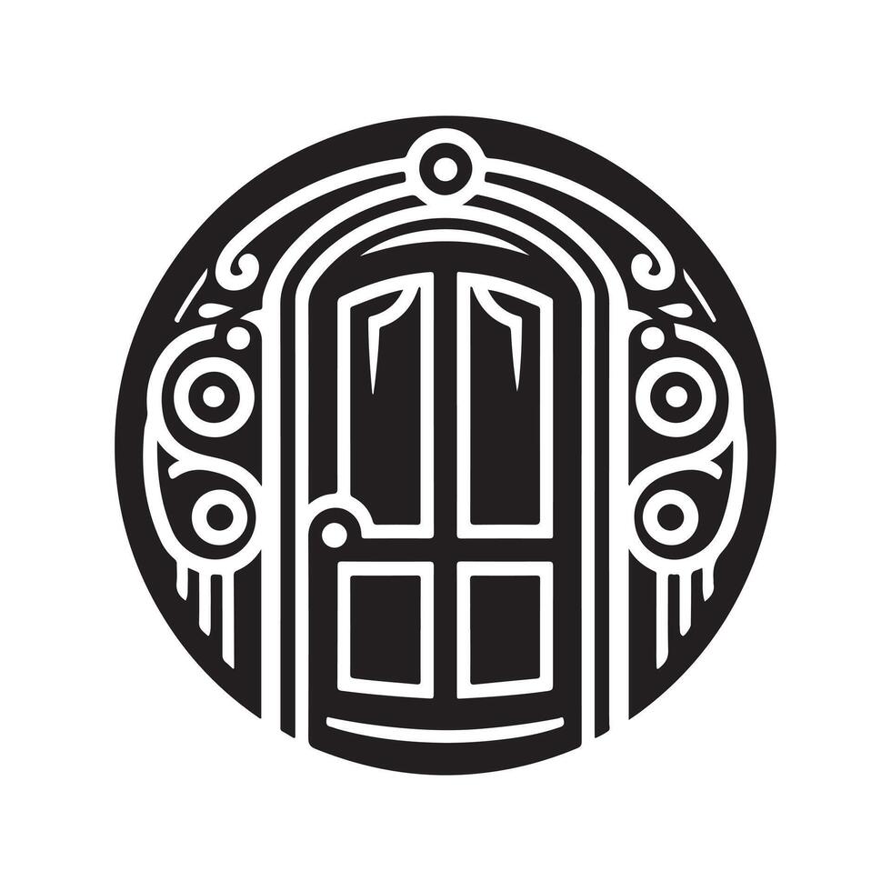 Modern Door Silhouette vector