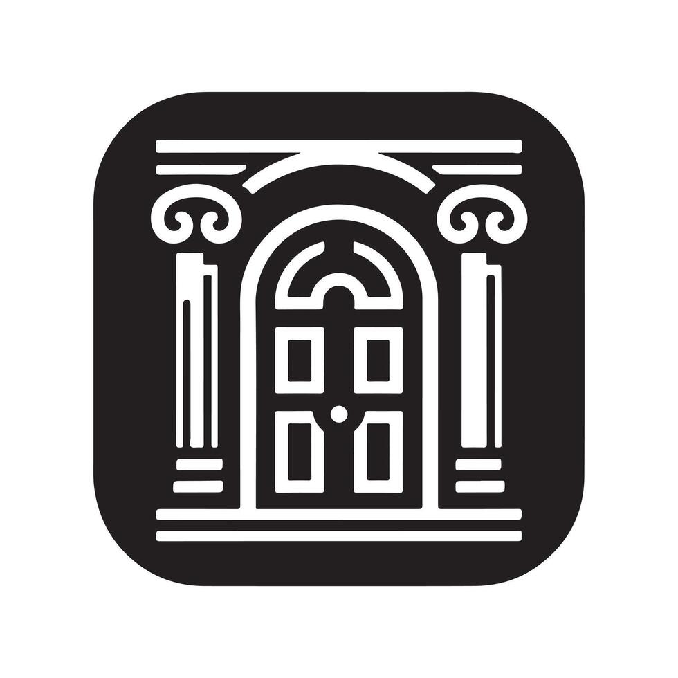 Silhouette of Door Icon vector