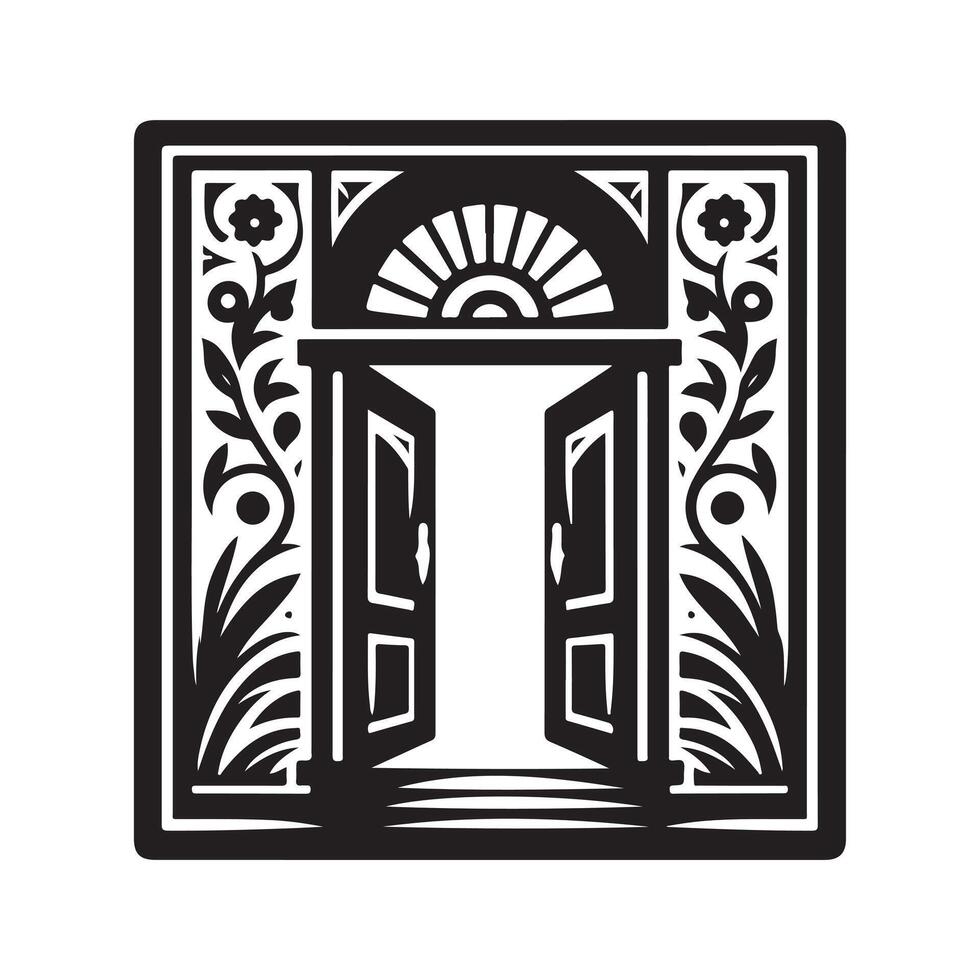 Art Door Silhouette vector