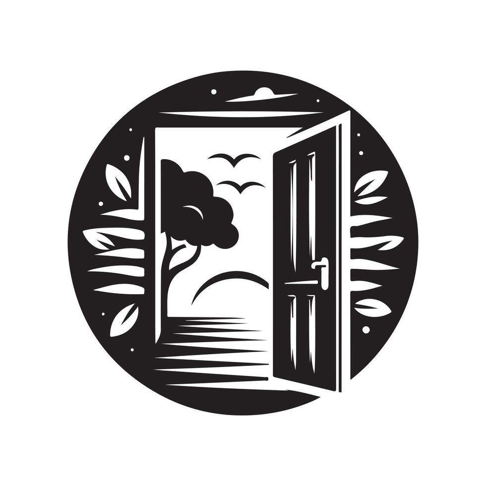 Simple Door Silhouette Icon vector