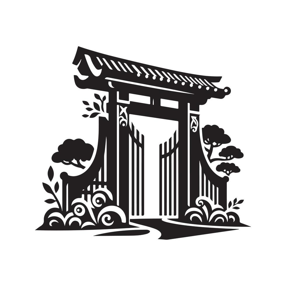 Cantilever Gate Icon Art silhouette vector