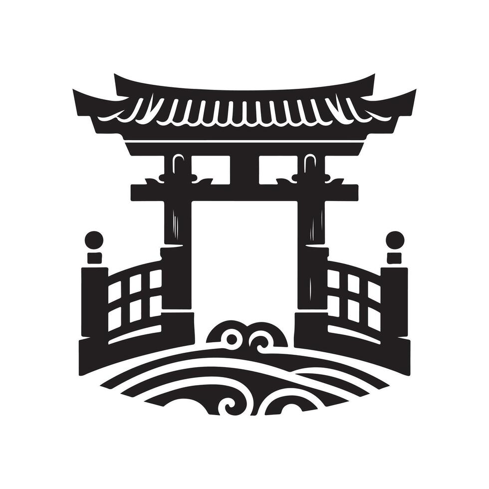 Gate Silhouette with Cantilever vector