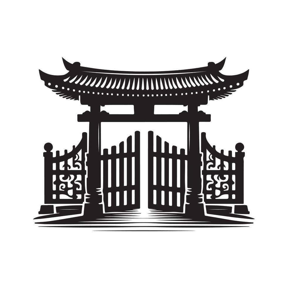 Contemporary Cantilever Gate vector