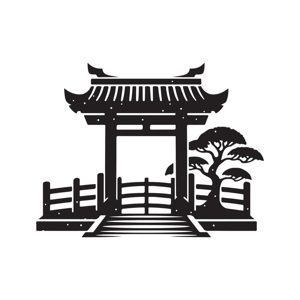 Cantilever Gate Icon Artwork vector