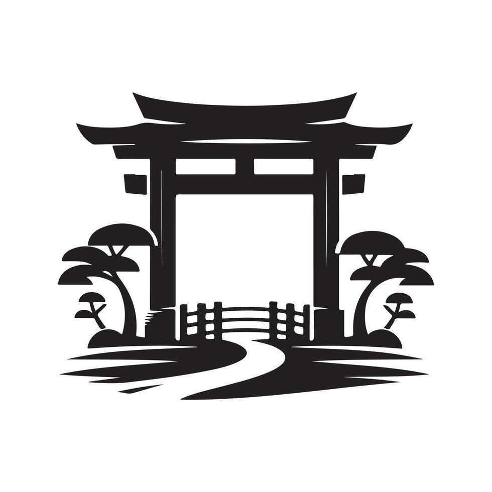 Cantilever Gate Outline vector