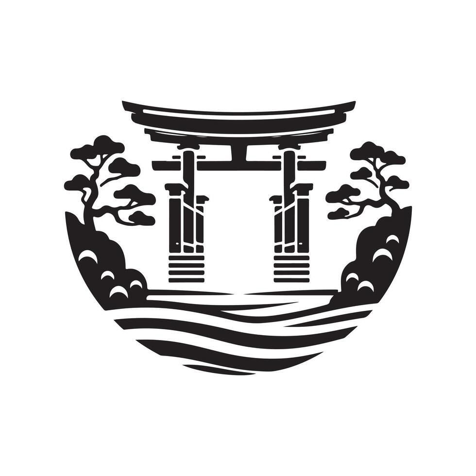 Cantilever Gate Icon Design vector