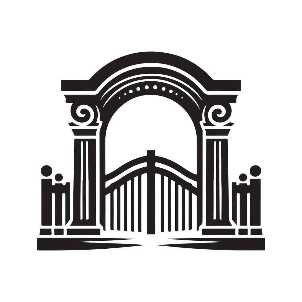 Elegant Cantilever Gate Icon vector
