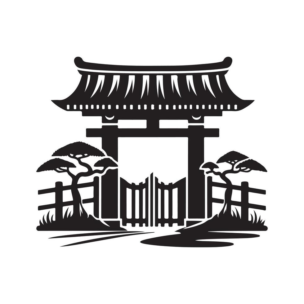 Cantilever Gate Graphic vector