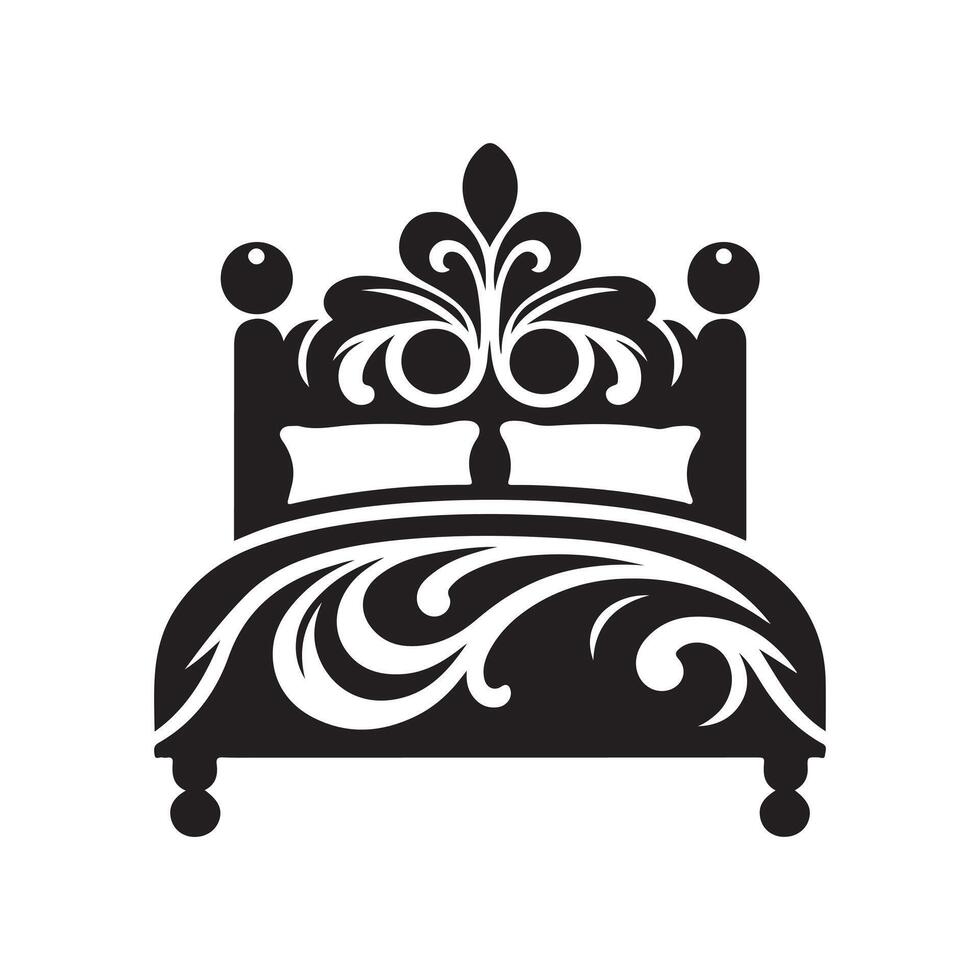 Decorative Bed Silhouette vector
