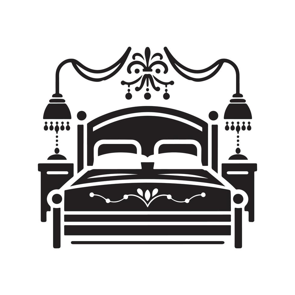 Flat Bed Icon Design vector
