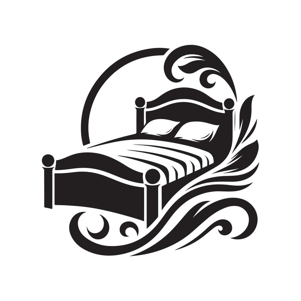 Clean Bed Silhouette Icon vector