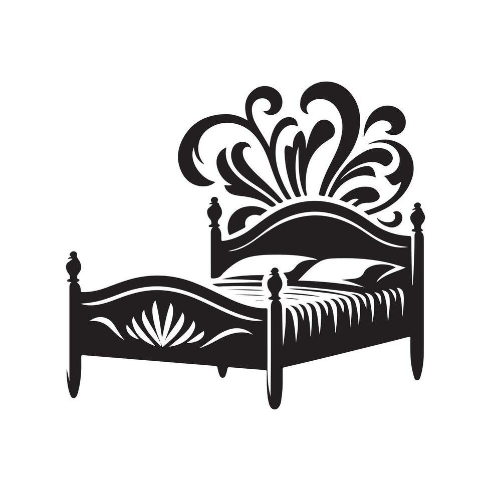 Bed Silhouette Art vector