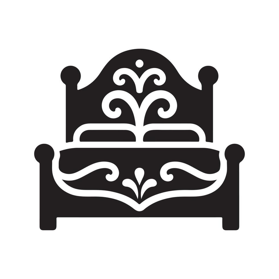 Bed Outline Design vector