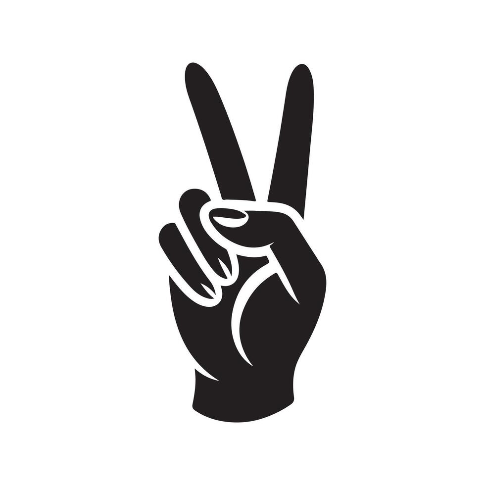 Victory Hand Silhouette vector