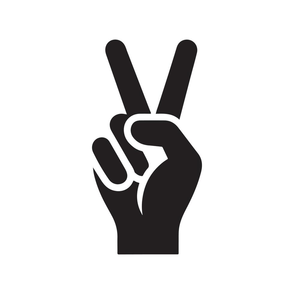 Victory Hand Icon Art vector