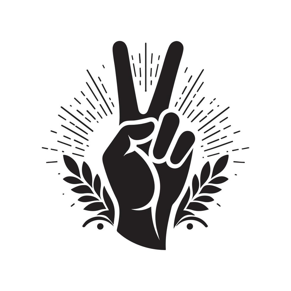 Victory Hand Graphic Illustration vector