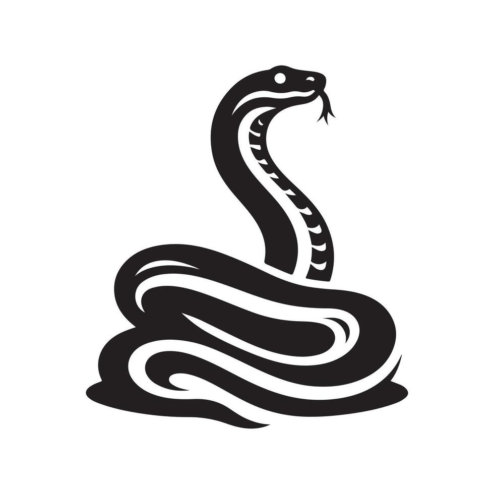 Silhouette of Boa Constrictor Snake Icon vector