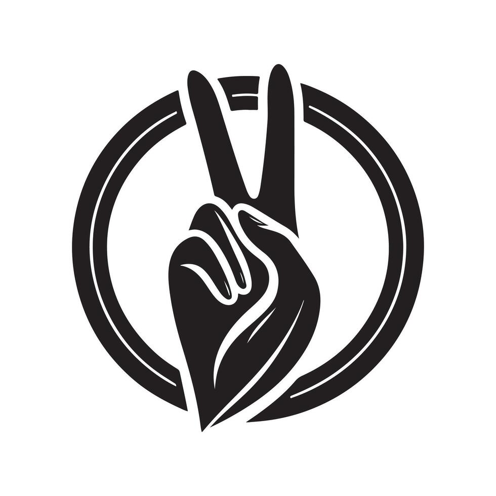 Victory Hand Symbol Illustration vector