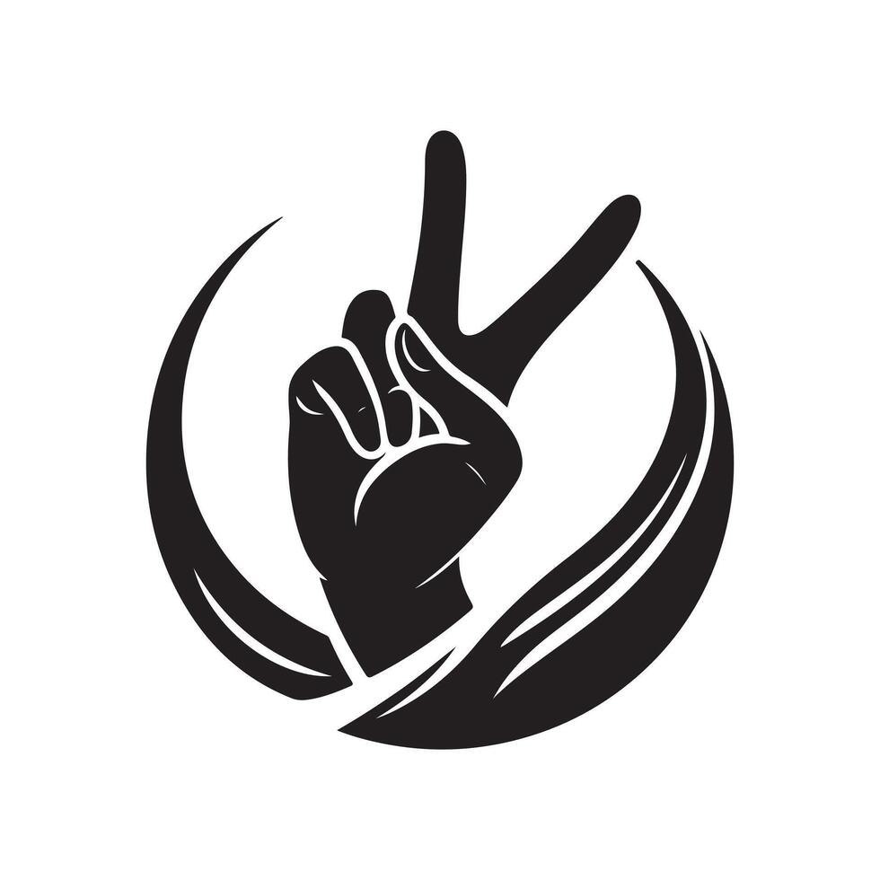 Victory Hand Hand Sign Icon vector