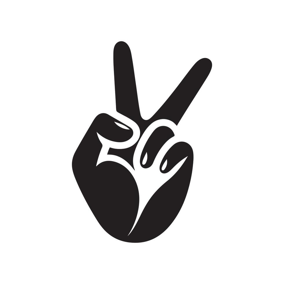 Victory Hand Gesture Design vector