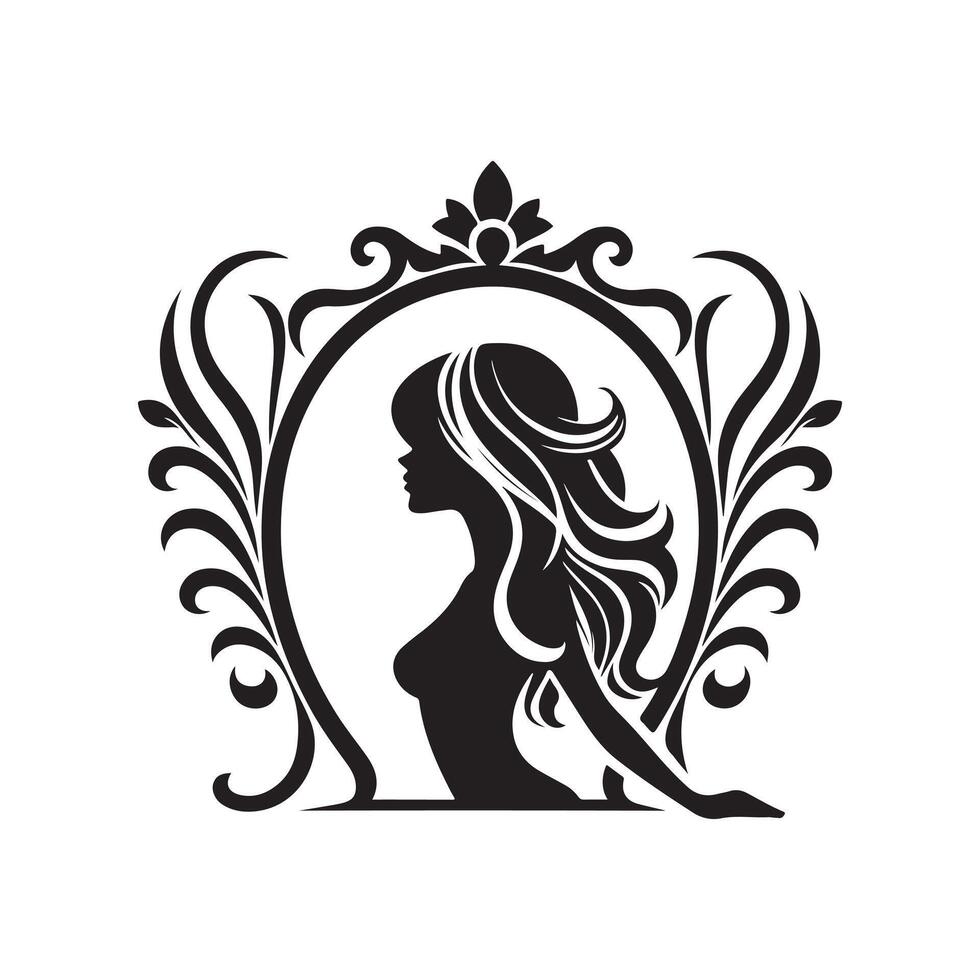Modern Mirror Silhouette Design vector