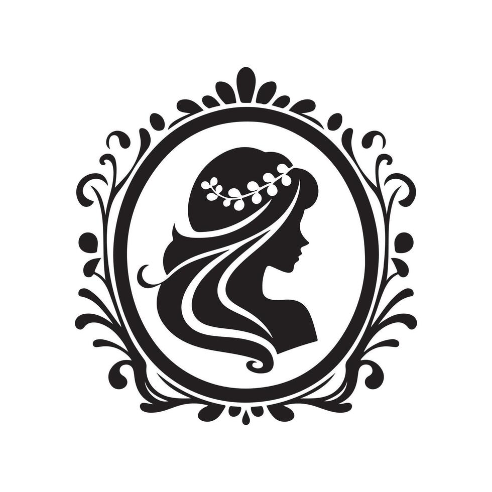 Mirror Silhouette with Frame vector