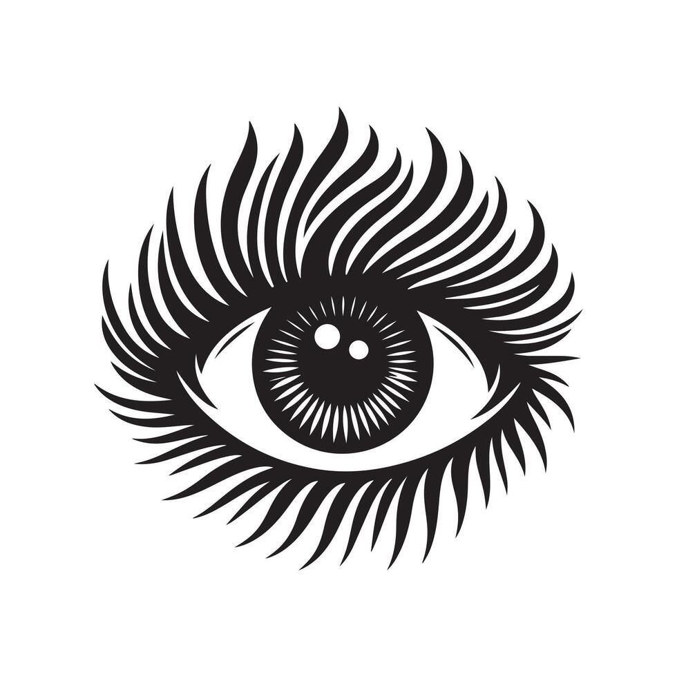 Flat Design Female Eye Silhouette vector