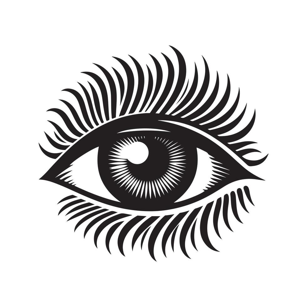 Stylized Female Eye Silhouette Art vector