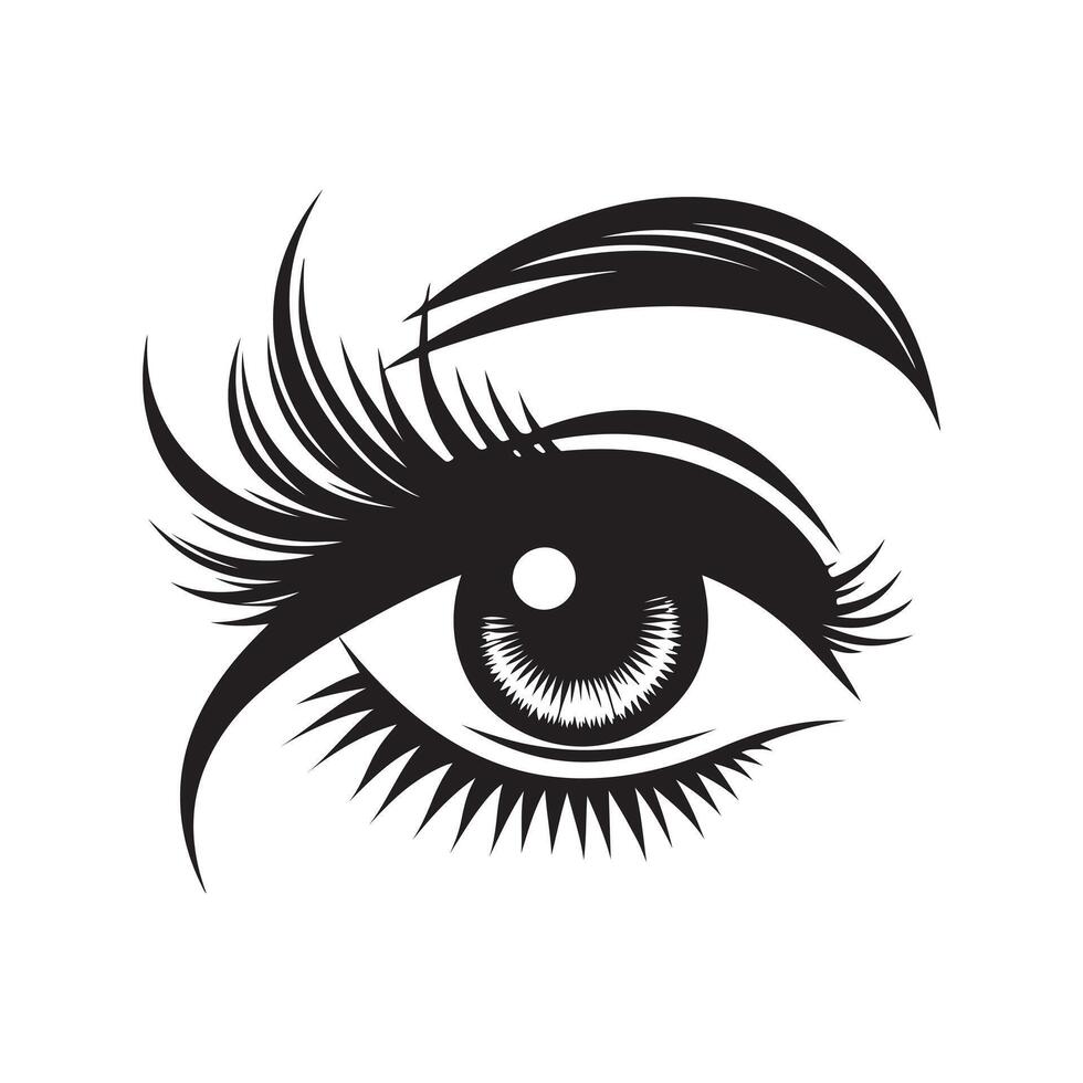 Minimalist Female Eye Silhouette vector