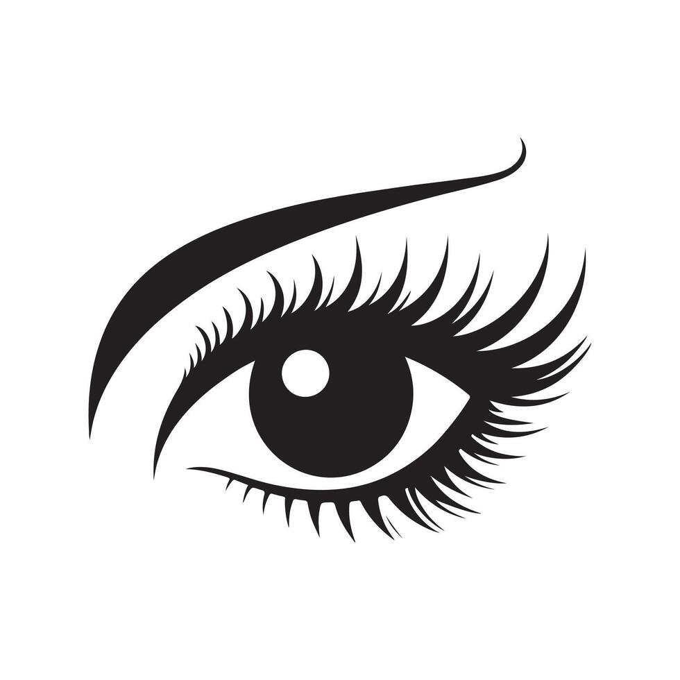 Female Eye Silhouette Illustration vector