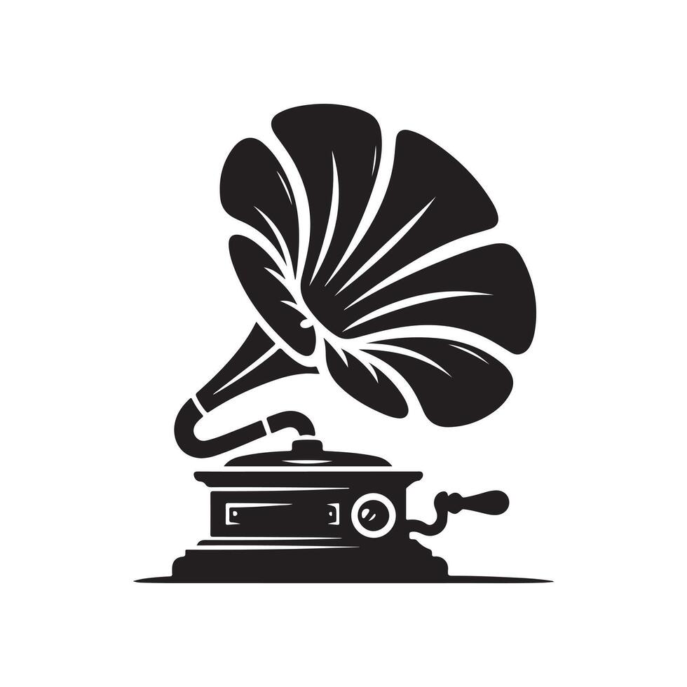 Gramofon Music Silhouette vector