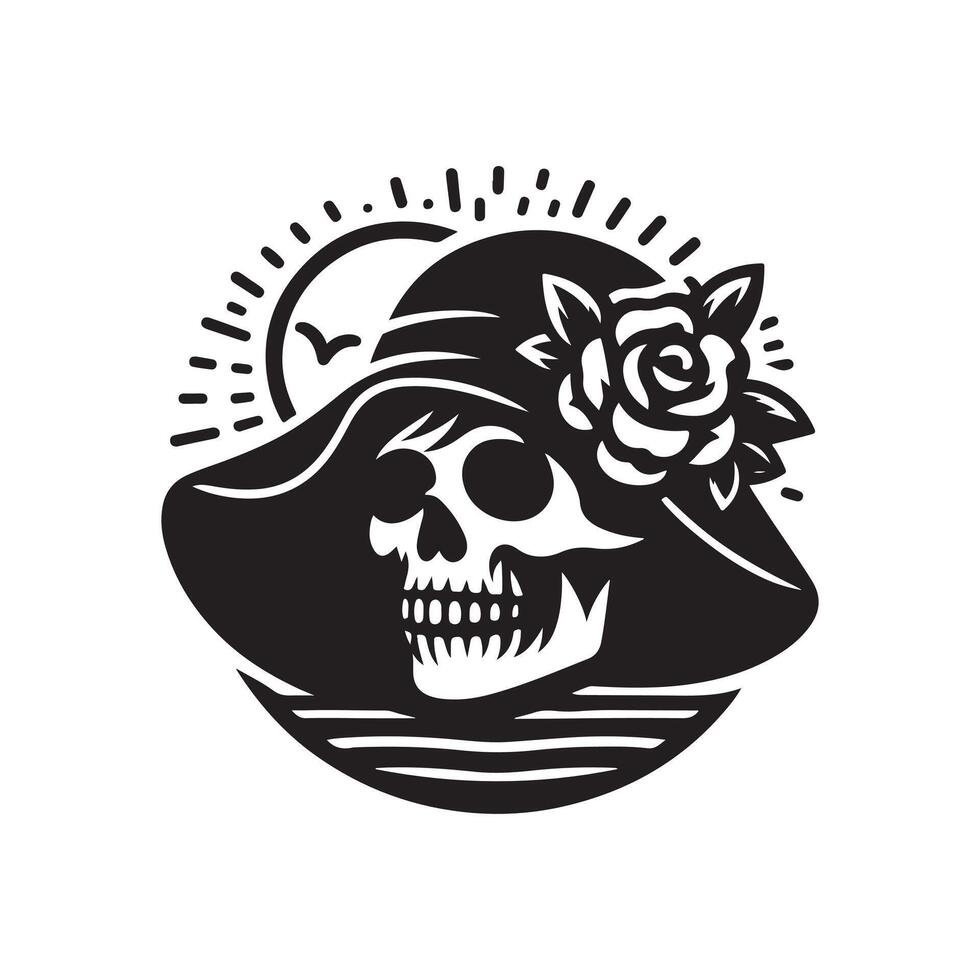 Skull Summer Vibes Illustration vector