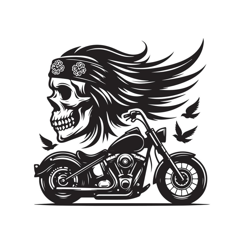 Harley and Skulls Graphic Design vector