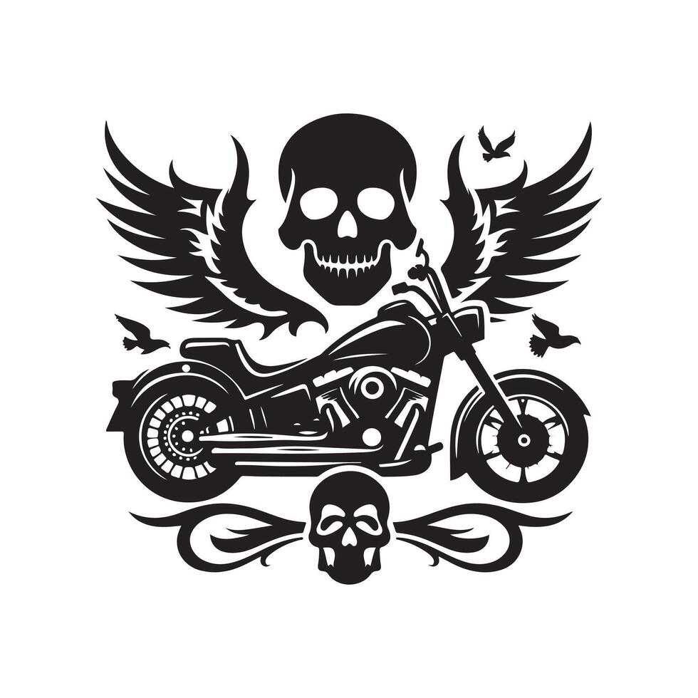 Motorcycle Skulls Art Design vector