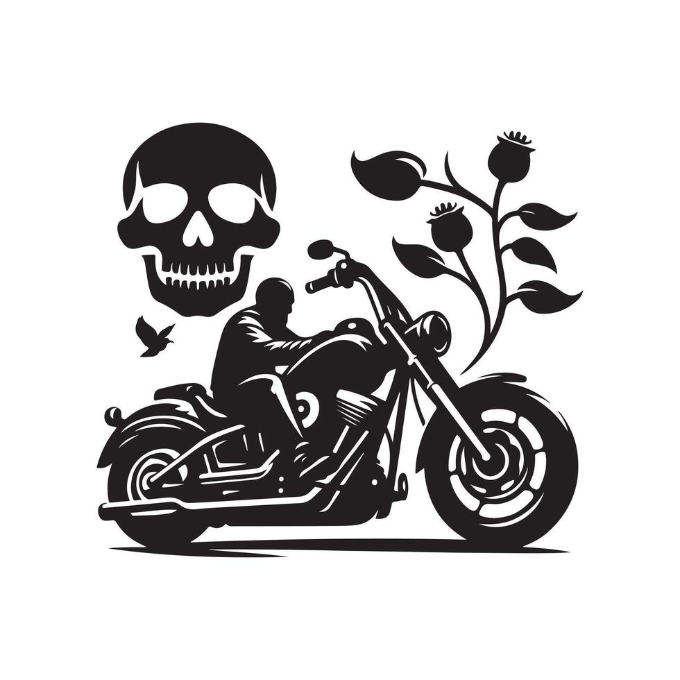 Skulls and Harley Icon Art vector