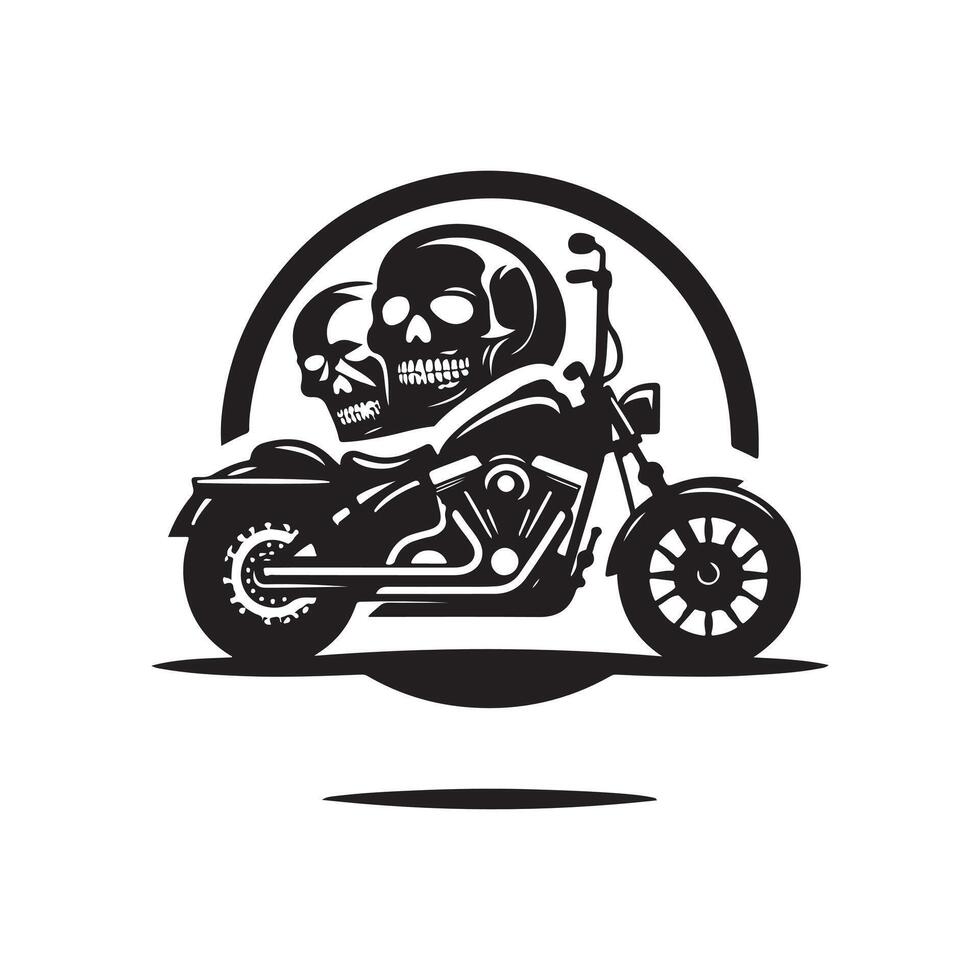 Harley Davidson Skulls Silhouette Design vector