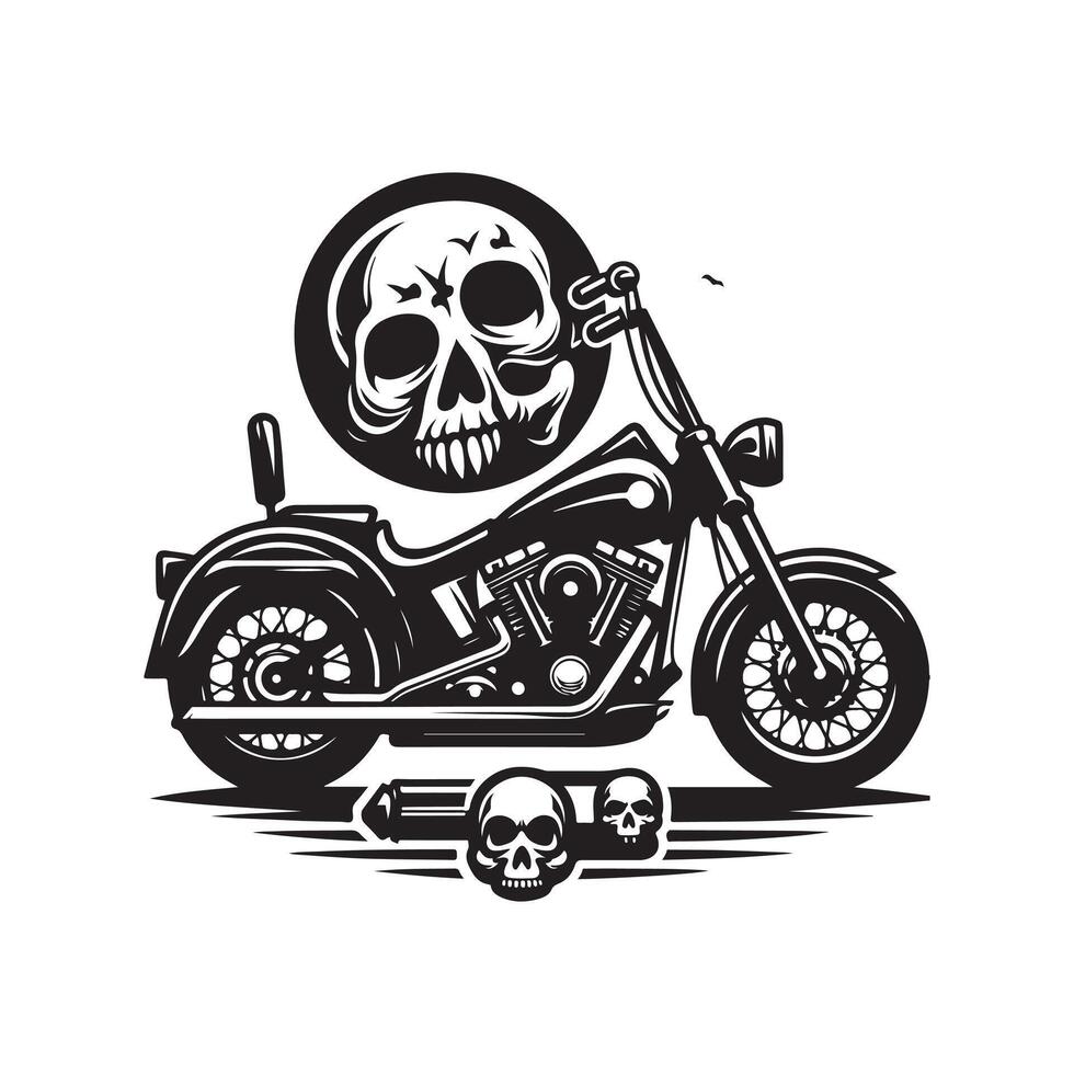 Motorcycle Skulls with Harley Art vector