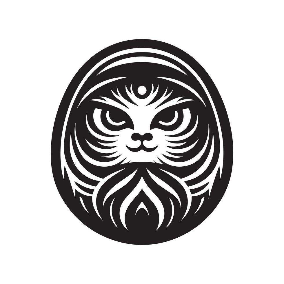 Daruma art silhouette vector