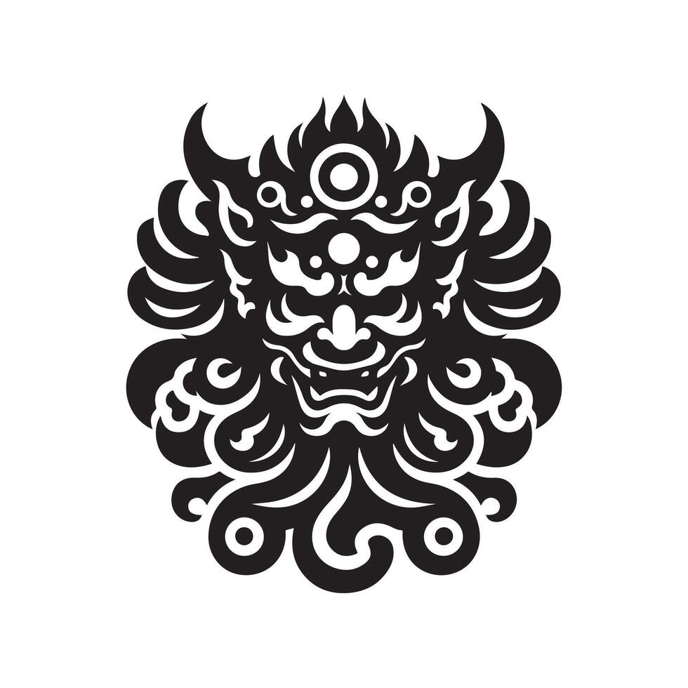 Traditional Tengu silhouette vector