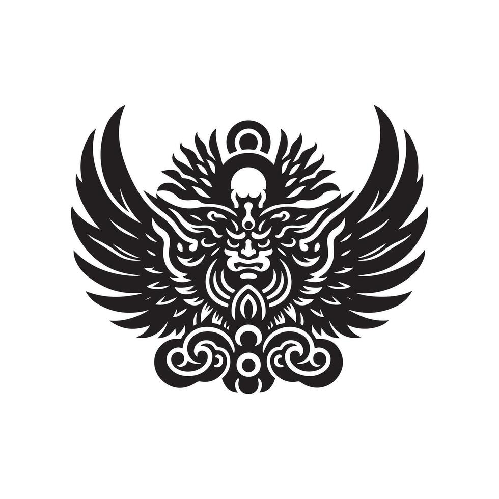 Japanese Tengu demon graphic vector