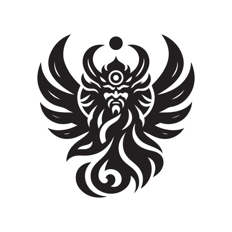 Japanese Tengu silhouette vector