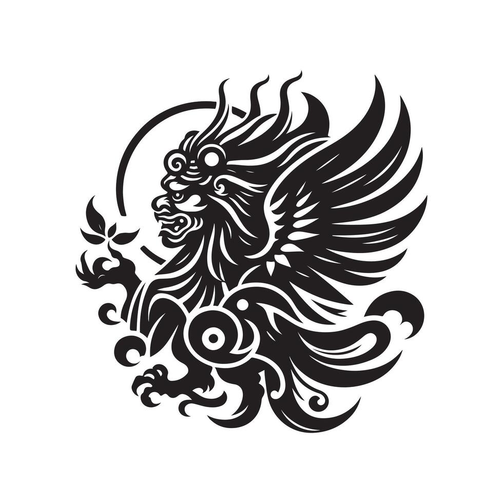 Tengu silhouette graphic vector