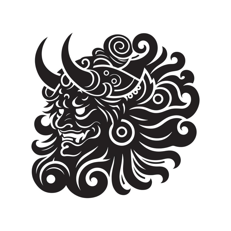 Japanese demon Tengu art vector