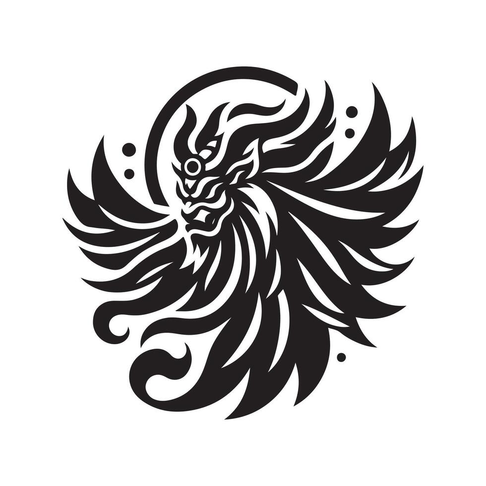 Tengu demon silhouette vector