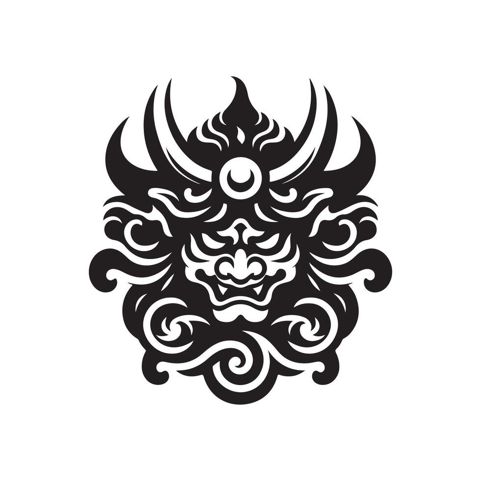 Tengu symbol silhouette vector