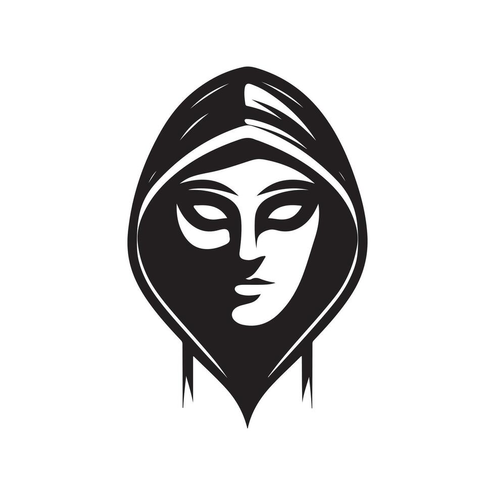 Japanese Tengu hacker icon vector