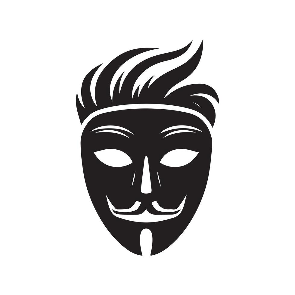 Hacker mask Tengu graphic vector