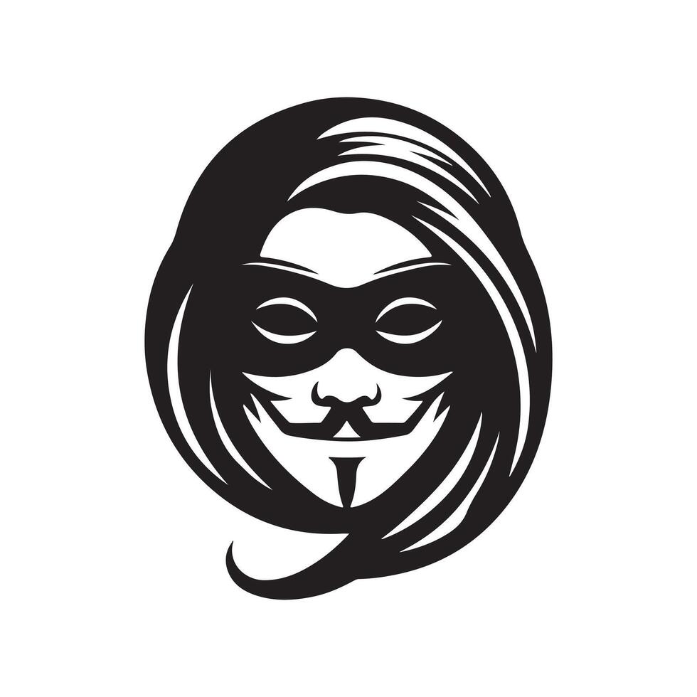 Tengu hacker mask figure vector