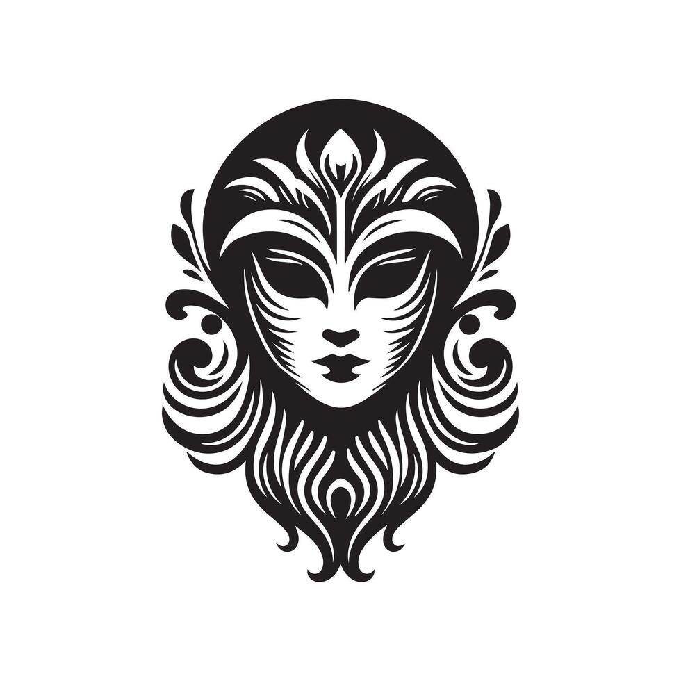 Traditional Tengu hacker mask Art vector