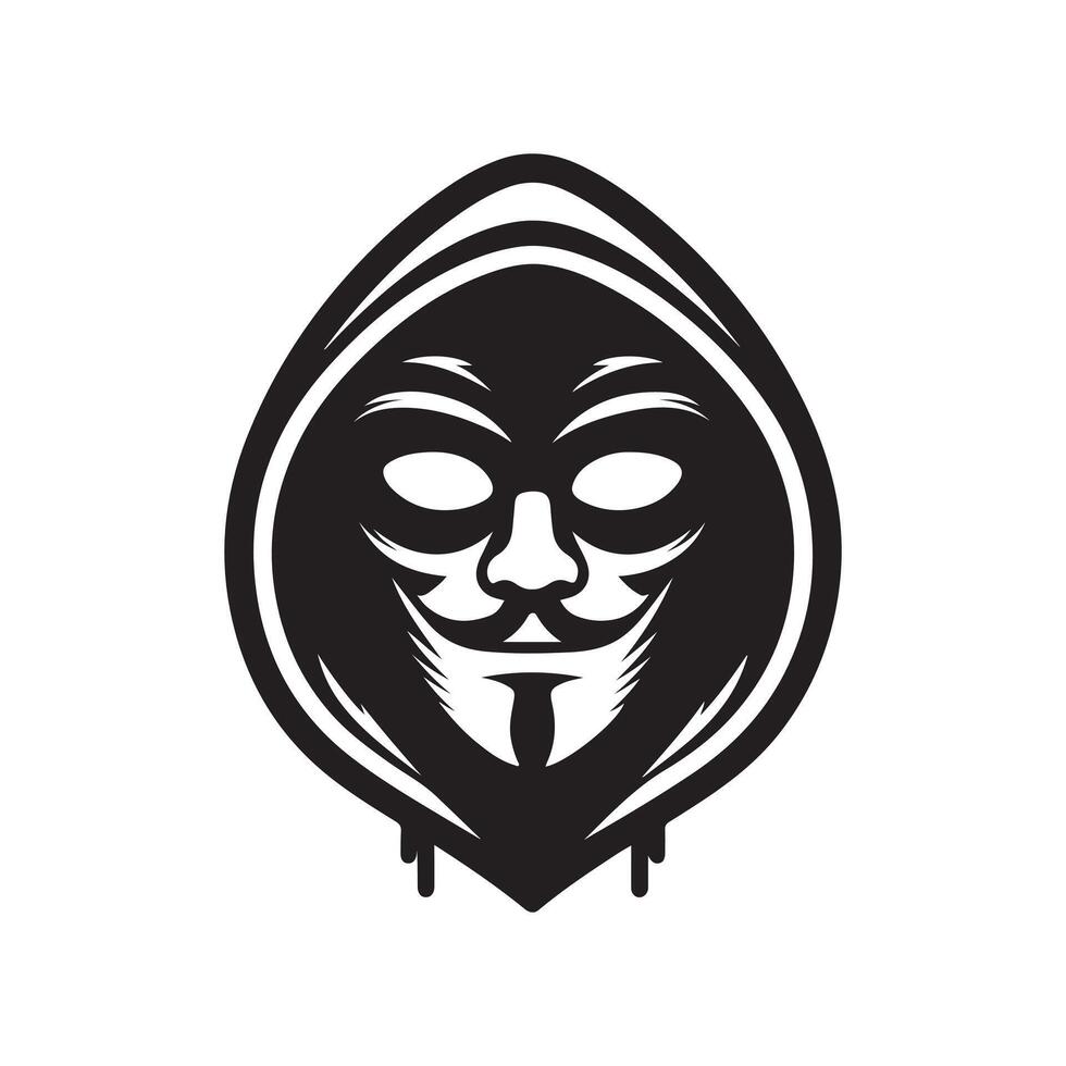 Hacker mask silhouette vector